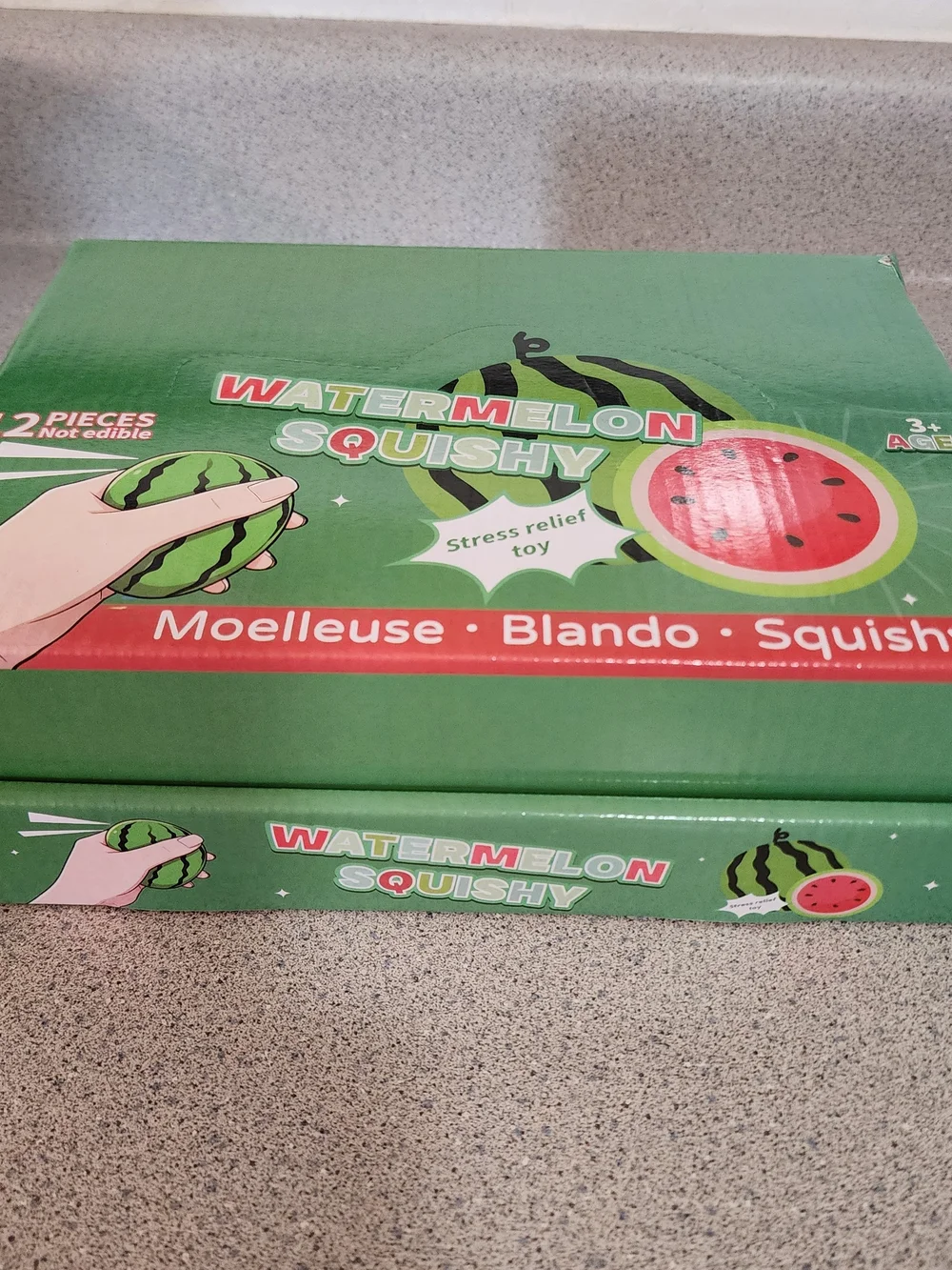 CASE OF 12  Watermelon Squishy Stress Relief Toy 